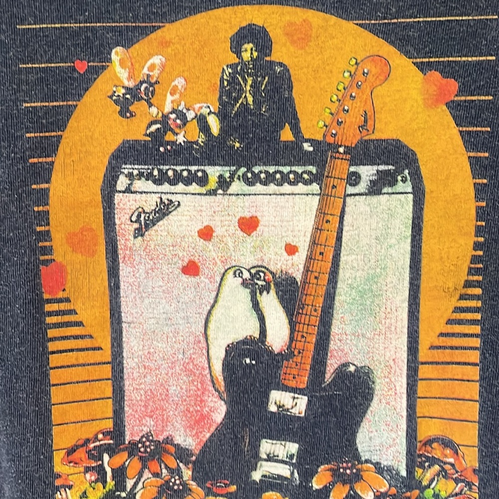 Fender Jimmy Hendrix Blue Graphic vintage T-Shirt with Guitar Print size 13/14 - Picture 6 of 7